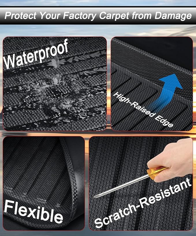 TPE Floor Mats Compatible with KIA Sportage 2017-2022 Models Hyundai Tucson 2016-2021 (Not for Hybrird)，All Weather Protection 3D Tech Waterproof Durable Anti-Slip Floor Liners