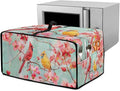 Cardinal Cherry Blossom Print Microwave Oven Cover Waterproof Dust-Proof Microwave Toaster Oven Cover with Storage Bags Universal Washable Decor Accessories for Kitchen, M