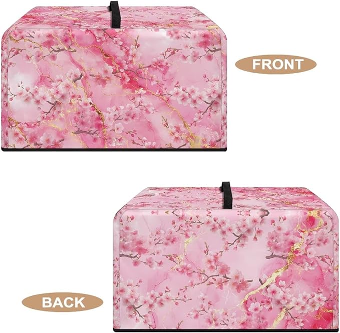 Microwave Oven Cover, Marble Flower Dustproof Machine Protector Decorative Kitchen Appliance Cover Waterproof Polyester Fabric for Most Countertop Microwaves Easy to Clean