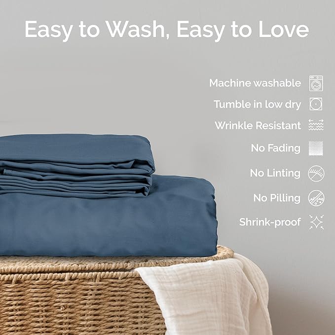 Duvet Cover Set - 100% Viscose Derived from Bamboo Duvet Cover King Size, 3 PC Luxury Cooling Duvet Cover for Hot Sleepers, Silky Buttery Soft Comforter Cover & 2 PC King Pillowcases, Storm