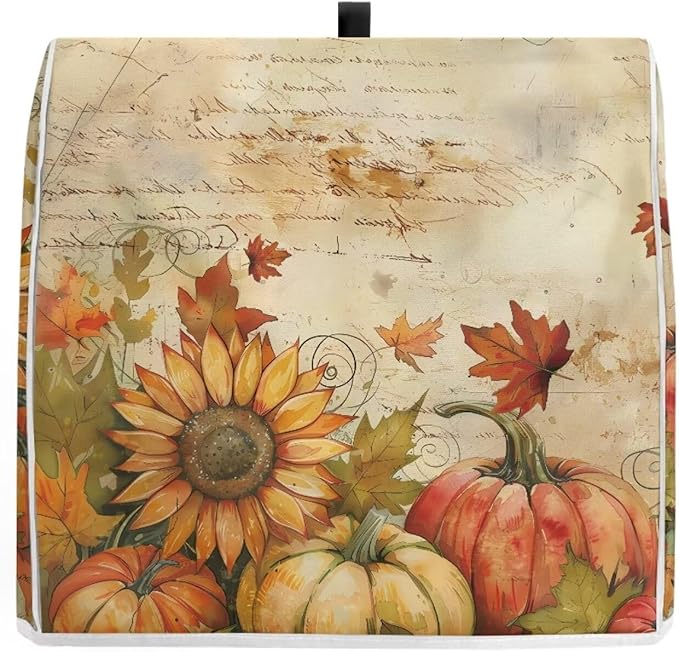 Pumpkin Mixer Cover for Kitchen Aid 4.5-5 Qt Mixer, Maple Leaf Small Appliance Dust Covers Universal for Air Fryers, Coffee Makers, Kitchen Decor Gift for Friends