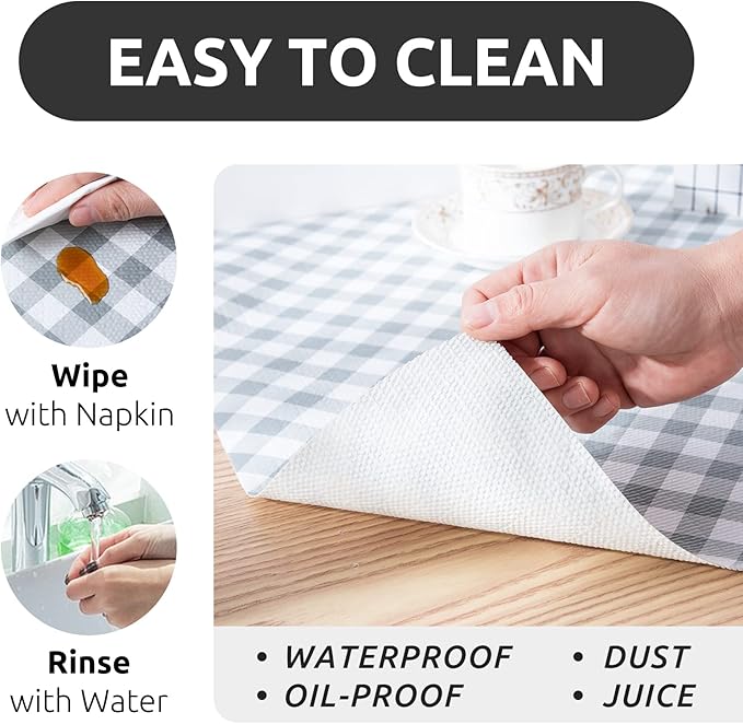 RAY STAR 18X96 Inch Shelf Liner for Kitchen Cabinets, Non-Adhesive Cabinet Liner Washable, PVC Drawer Liner for Dresser Non-Slip Bathroom (Plaid)(5 Roll)