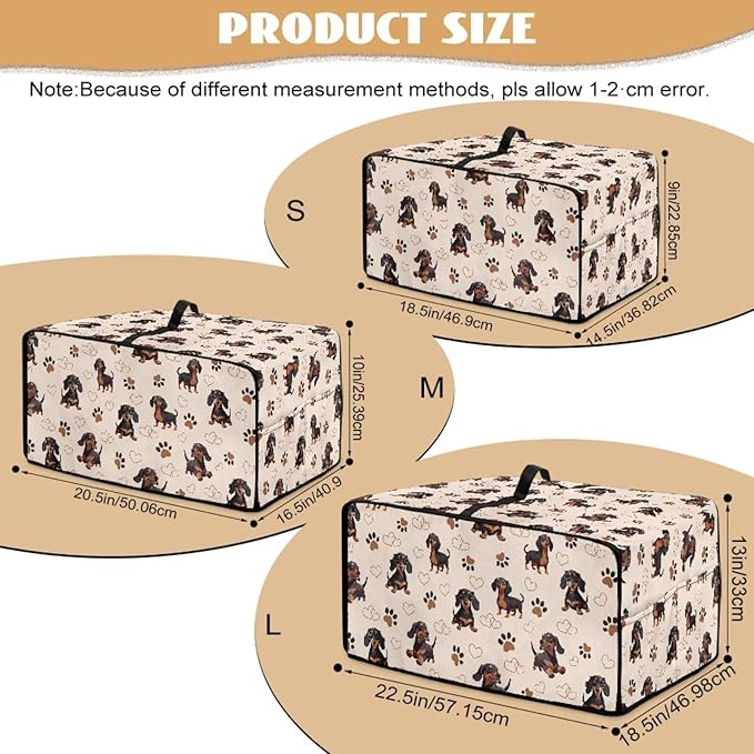 Dachshund Dog Heart Paw Print Toaster Oven Cover with Storage Bags Waterproof Dust Cover for Microwave Oven Polyester-Linen Fabric Small Appliance Dust Covers Fits Most Microwaves, M