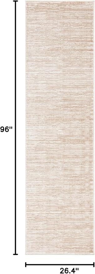 SAFAVIEH Vision Collection Runner Rug - 2'2" x 8', Cream, Modern Ombre Design, Non-Shedding & Easy to Clean, Ideal for Entryway, Foyer, Bedroom, Hallway (VSN606F)
