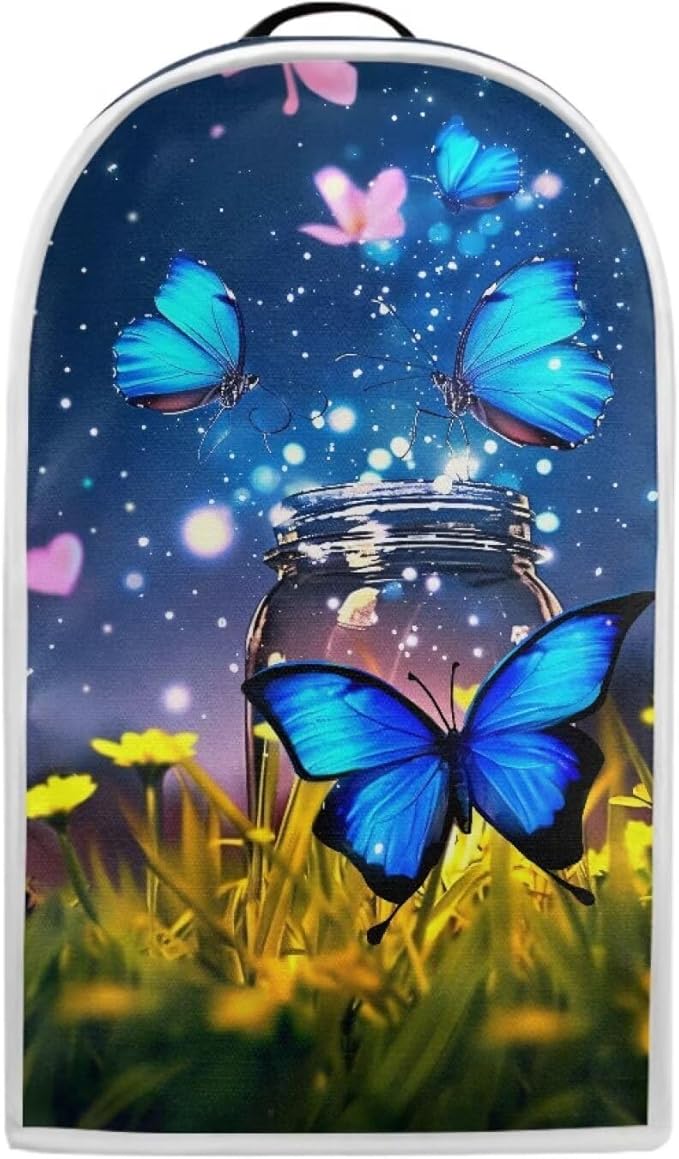 Talayituse Butterfly Flower Print Blender Dust Cover, Fingerprint Protection Cover for Stand Mixer or Coffee Machine, Home Kitchen Appliance Covers for Stain Dust Resistant Supplies