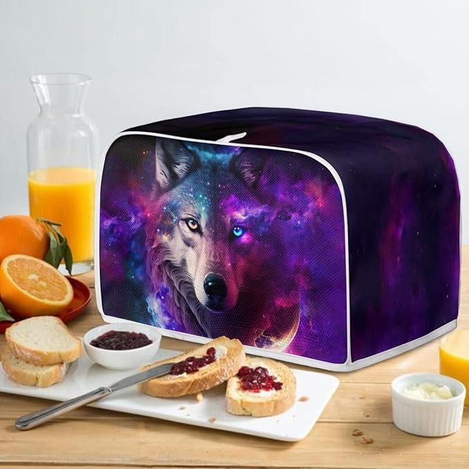 ZFRXIGN Galaxy Wolf Toaster Cover 2 Slice Toaster Bag Toaster Oven Cover Stain Resistant for Kitchen Small Appliance Covers Oven Dust Cover Case Protector Purple