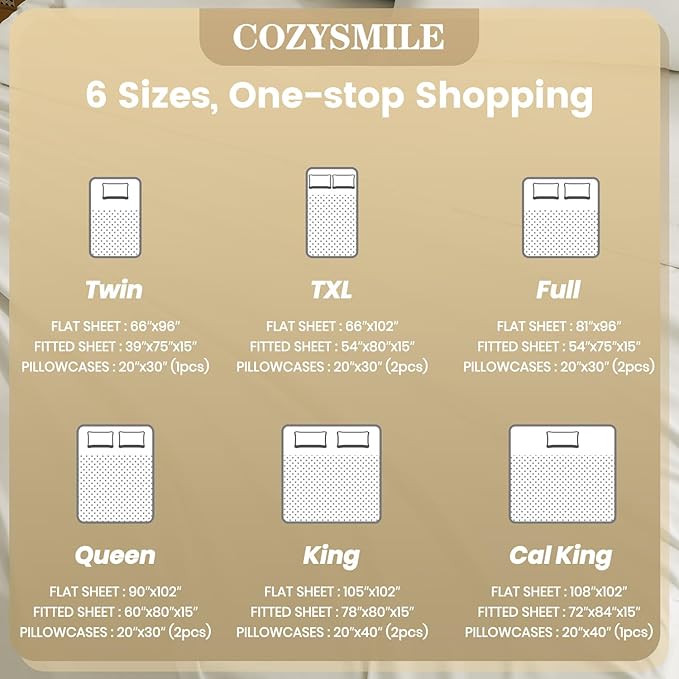 Silky Soft King Sheet Set - Luxury 4 Piece Breathable Cooling Sheets for King Size Bed, 16" Deep Pocket Easy Care Wrinkle Free Bedding Sheet and Pillowcase Set, Ivory