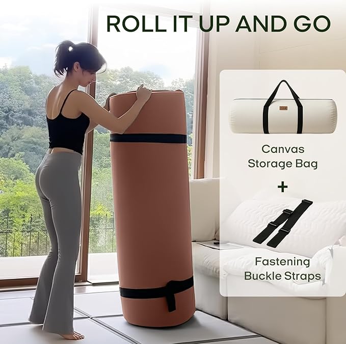 ZonLi Japanese Floor Futon Mattress Queen Size 80"x 60", 100% Cotton Cover 2.5'' Thicken Tatami Mattress, Foldable Sleeping Pad, Portable Dormitory Tatami Mat, Roll Up Floor Lounger Bed for Adult