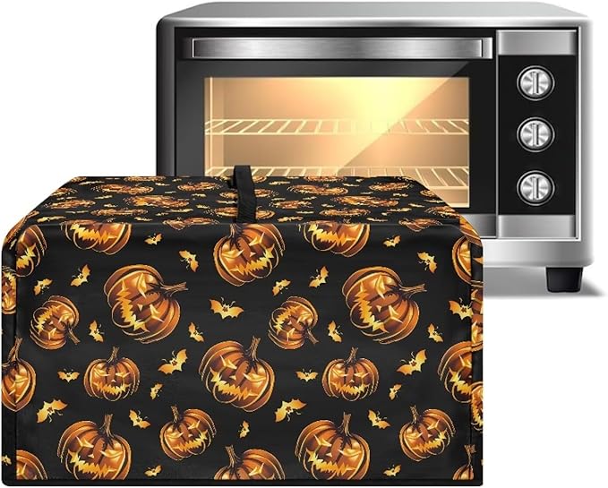 Microwave Oven Dust Cover, Halloween Pumpkin Protective Dust Cover for Microwave Oven Multifunction Greaseproof Covers Kitchen Protector Kitchen Accessories for Microwaves Ovens