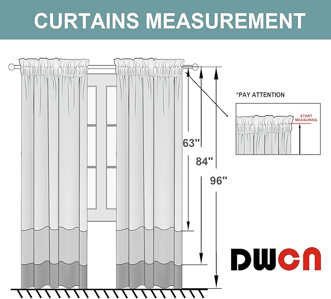 DWCN Black Short Blackout Curtains for Small Window, Thermal Insulated Energy Saving Room Darkening Curtains for Kitchen/Bedroom (W42 x L36 inch, Set of 2 Panels, Top of Rod Pocket)