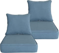 Goodgoods 24x24 inch Outdoor/Indoor Deep Seat Patio Cushions Set of 2 Resilient Foam Filling Water Repellent Stain-Resistant UV Resistant Weather Resistant Deep Seat Bottom Light Blue