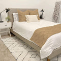Bed Runner Set - 100% Pure Cotton 800 Thread Count - Luxury 1 Pinch Pleated Bed Runner and 2 Pillow Cover - 3 Piece Pinch Pleated Bed Runner Set Twin, Taupe