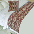 The HomeCentric King/Queen/Twin Brown Decorative Bed Runner Twin 53"x18" Bed Runner with One Pillow Cover, Quilted, Swirl Pattern Bed Scarf on Satin Fabric - Brown Swirls