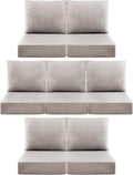Luxury 6" Outdoor Cushions for Patio Furniture, 24x24x6" Thick Seat Cushion Set of 7, Fade Resistant Couch Chair Replacement Cushions High Density Deep Wicker Chair Cushion w/ Removable Cover, Beige