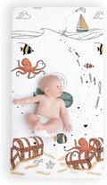 JumpOff Jo - Fitted Crib Sheet, Super Soft Breathable 100% Cotton Baby Crib Sheet for Standard Crib Mattresses and Toddler Beds, 28 in. x 52 in. - Octopus Treasure