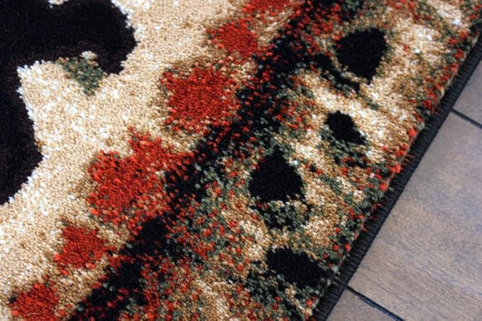 Masada Rugs, Cabin Lodge Area Rug Bear and Cub Scene (2 Feet X 7 Feet 3 Inch) Runner