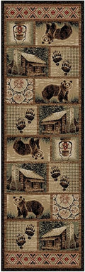 Mabyberry Rug HS9661 2X8 Cabin Hideaway Brown Area Rug