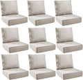 Outdoor Cushion Set for Furniture Patio Furniture, UV Resistant, Water Resistant - 6 Inch Thick Foam Garden Cushions – 22x24 Inch Patio Seat Covers for Chair/Sofa/Couch | Beige | 9-Pack |
