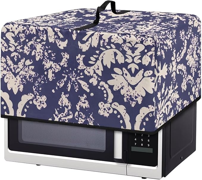Microwave Oven Universal Dust Cover, Vintage Pattern Waterproof Polyester Fabric Dust Cover Heat-Resistant Air Fryer Dust Cover Appliance Airfryer Dust Jacket