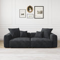 JACH 102" Corduroy Sectional Couch with 4 Pillows, Comfy Modular Sectional Sofa, Cushion Covers Removable, Oversized Love Seat Couches for Living Room, Office, Apartment, Black
