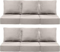 Luxury 22x24/22x25 6-Inch Outdoor Furniture Cushions Set of 6 - Comfortable Deep Seat Patio Zipper Chair Cushion for Wicker Dining Rocking Swivel Chairs Loveseat Couch Sectional Sofa - Beige