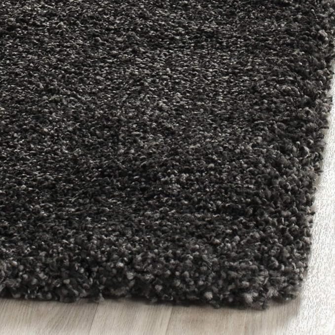 SAFAVIEH Milan Shag Collection Runner Rug - 2' x 16', Dark Grey, Solid Design, Non-Shedding & Easy Care, 2-inch Thick Ideal for High Traffic Areas in Living Room, Bedroom (SG180-8484)
