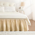RIMELA Beige Bed Skirt King Size 15 Inch Drop, Wrap Around Elastic Bedskirt, Dust Ruffle for Adjustable Bed Base Machine Washable Easy to Install Bed Skirts