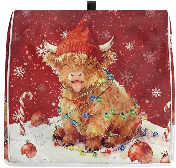 Highland Cow Stand Mixer Cover Dust Protective Christmas Stand Mixer Covers For Kitchen Aid 6-8 Quart Mixers Dustproof Cloth Cover for Small Appliance Protector Gift for Friends