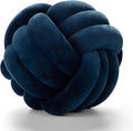 Knot Ball Pillows, Round Throw Pillow Cushion Home Decoration Soft Plush Pillow, Throw Knotted Ball Pillow Handmade Children Room Decoration Round Plush Toy Pillow (Dark Blue,11"/28cm)