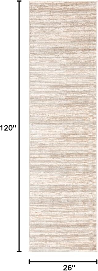 SAFAVIEH Vision Collection Runner Rug - 2'2" x 10', Cream, Modern Ombre Design, Non-Shedding & Easy to Clean, Ideal for Foyer, Hallway, Bedroom (VSN606F)