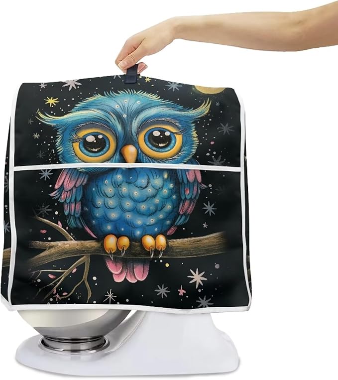 Cartoon Owl Stand Mixer Cover Kitchen Appliance Cover for 6-8 Quart Mixers Washable Food Processor Protective Covers Kitchen Mixers Accessories