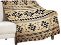 Tribal Aztec Throw Blanket, Southwestern Native Blanket, Vintage Ethnic Abstract Geometric Print Throws Cover for Couch Chair Sofa Bed Outdoor Beach Travel 50"x60"