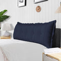 Large Bolster Reading Pillow King Backrest Positioning Support Pillow Daybed Cushion Headboard Pillows for Bed Bunk Sofa with Removable Cover, Dark Blue, 76x3x20 Inch