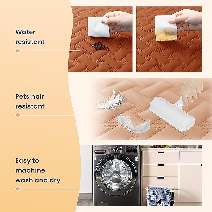 gogobunny 100% Double Sided Waterproof Dog Blanket Soft Pet Bed Cover Reversible Protect Furniture Couch Sofa Car for Puppy Cat Kids (Dark Pumpkin/Light Pumpkin, 82x82 Inch (Pack of 1))