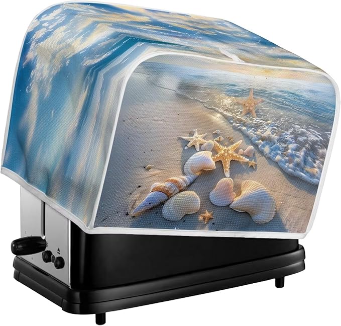 Starfish Printed Oven Toaster Cover for Home, Dustproof with Fingerprint Protection, 2-Slice