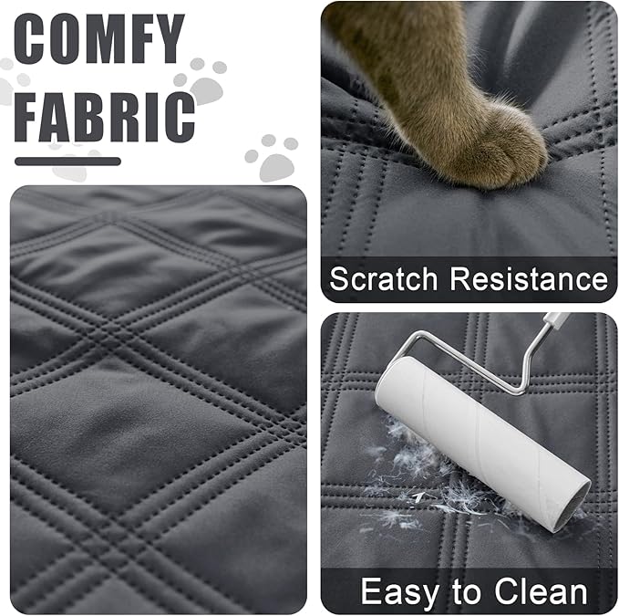 Smiry Waterproof Dog Bed Cover Blanket 30x53, Soft Reversible Pet Blanket, Washable Leakproof Cats Dogs Couch Cover for Sofa, Couch, Furniture, Lattice, Dark Grey/Dark Grey
