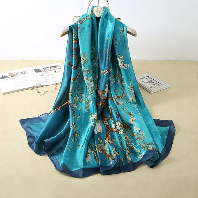 Fashion Scarves Scarf 100% Silk Feeling Scarf Silk Like Scarves Long Lightweight Sunscreen Shawls for Women