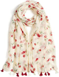 Scarf for Women Lightweight Soft Floral Leopard Printed Scarves Fall Winter Fashion Shawl Wrap with Fringe
