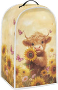 Highland Cow Blender Cover for Kitchen Blender Dust Cover Reusable Food Processor Dust Cover Easy to Install Kitchen Appliance Cloth Cover Novelty Tabletop Decor Gift for Friends
