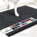 Muddy Mat® AS-SEEN-ON-TV Highly Absorbent Microfiber Door Mat and Pet Rug, Non Slip Thick Washable Area and Bath Mat Soft Chenille for Kitchen Bathroom Bedroom Indoor and Outdoor - Charcoal 24" x 96"