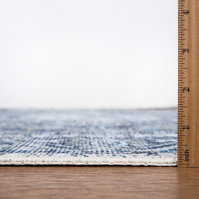 Bloom Rugs Washable Non-Slip 10x14 Rug - Blue/Gray Traditional Oriental Area Rug for Living Room, Bedroom, Dining Room, and Kitchen - Exact Size: 10' x 14'