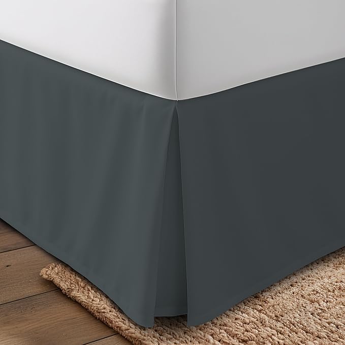 Utopia Bedding Queen Bed Skirt - Soft Quadruple Pleated Ruffle - Easy Fit with 16 Inch Tailored Drop - Hotel Quality, Shrinkage and Fade Resistant (Queen, Grey)