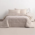 5-Piece Twin Comforter Set with Sheets – Soft and Breathable All-Season Twin Bed in a Bag, Down Alternative Comforter Set for Kids or Teens, Light Taupe