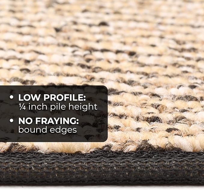 House, Home and More Skid-Resistant Carpet Runner - Black Ripple - 10 Feet X 27 Inches