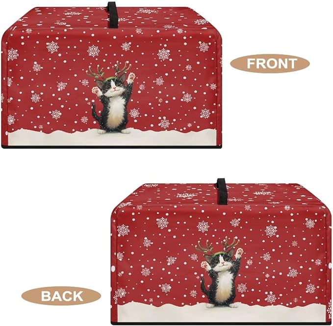 Microwave Oven Dust Cover, Christmas Cat Dust-Proof Microwave Toaster Oven Cover Washable Microwaves Ovens Covers Printed Microwaves Ovens Covers Kitchen Appliance Dust Protector