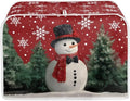 Snowman Snowflake Printed Toaster Oven Cover Kitchen Machine Covers, 4 Slice Toaster Cover Fits Most Standard Toasters, Small Kitchen Appliance Covers for Decorative, Red