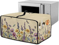 Convection Toaster Oven Cover with Side Pockets, Dust-Proof Smart Microwave Oven Protector for Countertop Decorations, S, Floral Butterfly Dragonfly