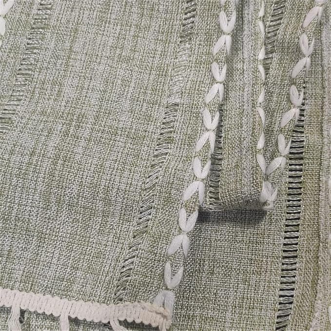 Simple Bedside Table Tassel Cover Cloth, Tablecloth Cover Towel, Suitable for Bedside Table TV Microwave Washing Machine Refrigerator Dust Cover (Green, 15.7 * 35.4 inches)