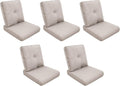 Patio Cushions for Outdoor Furniture - 22" x 25" x 4" UV Resistant Thick Foam Cushions Water Resistant Replacement Cushion for Outdoor Patio Furniture Chair/Sofa/Couch | Beige | 5-Pack |