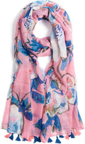 Scarf for Women Lightweight Soft Floral Leopard Printed Scarves Fall Winter Fashion Shawl Wrap with Fringe